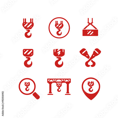 Hooks icon set vector isolated
Vector set on a white background