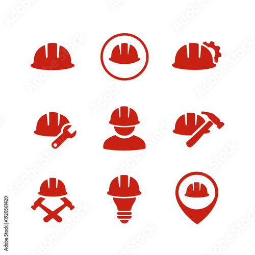 Construction helmets icon set vector isolated
Vector set on a white background