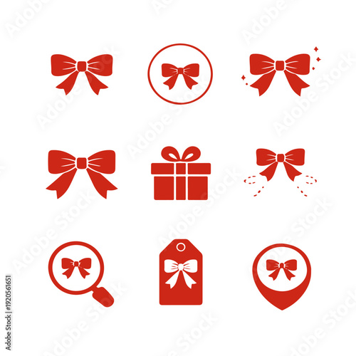 Bows icon set vector isolated
Vector set on a white background