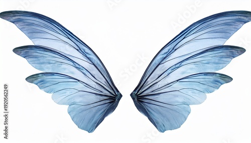 a pair of fantasy fairy translucent wings isolated on white background