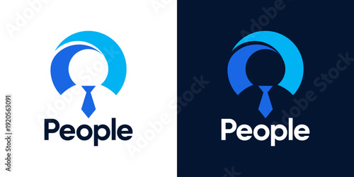 Simple creative Leadership logo design template illustration. People logo. Job design graphic vector. Symbol, icon, creative.