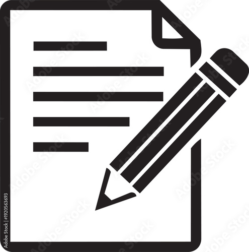 Document with pencil icon symbolizing writing, editing, or education concepts