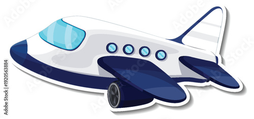 Airplane vector illustration flying in the sky cartoon style