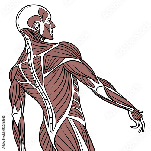 Muscular anatomy of a human body muscle muscular system