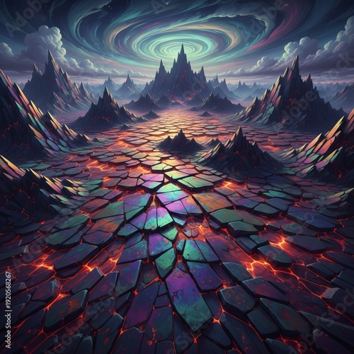 Shattered Bedrock Mosaic Expanses where bedrock has been violent