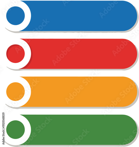 Colorful sliders in modern design with bright vibrant colors in flat style for user interface