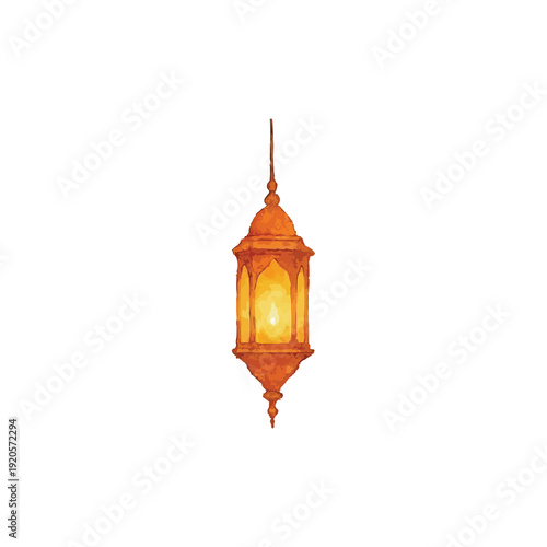 watercolor Islamic lantern lamp