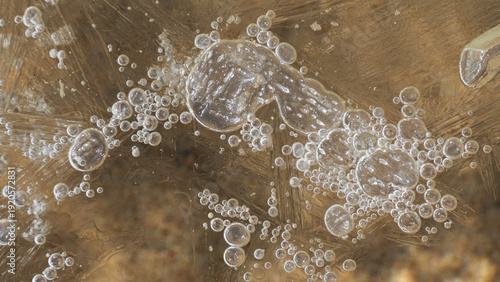 Bilde på lerret close-up shot of patterns in melting  lake ice