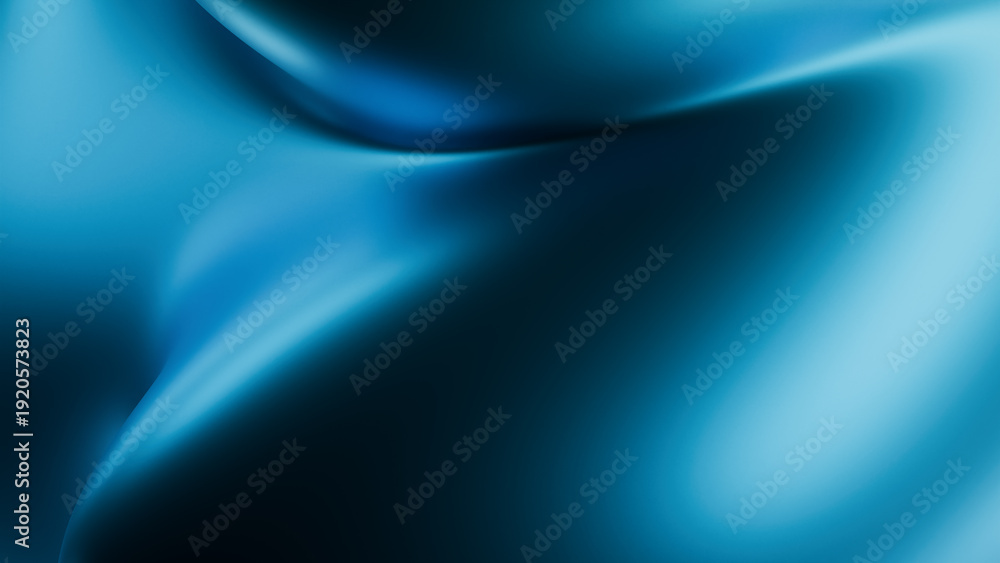 Fototapeta premium 3D rendering of smooth blue waves in a digital space with flowing patterns