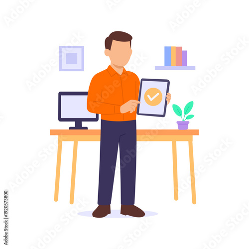 Obraz na plátně Problem Solve, resolving customer issues efficiently and professionally, Flat ve