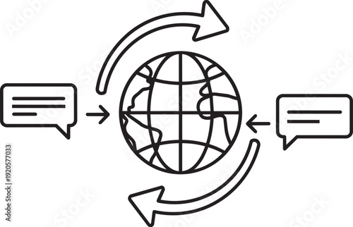 Translate Icon Featuring Stylized Letter A and Chinese Character With Communication Arrows Representing Global Language Translation And Multi-Language Support Concept.