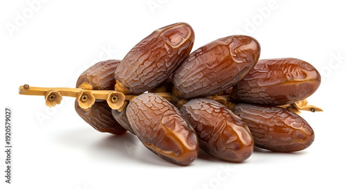 Fresh Dates on White Background.