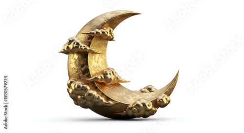 Golden Dragon on Crescent Moon.