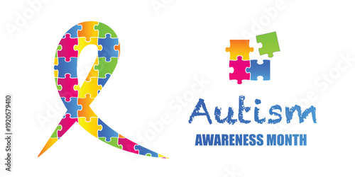 Vector illustration on the theme of World Autism awareness month observed each year on April across the globe. illustration, banner or poster of World autism awareness month.	