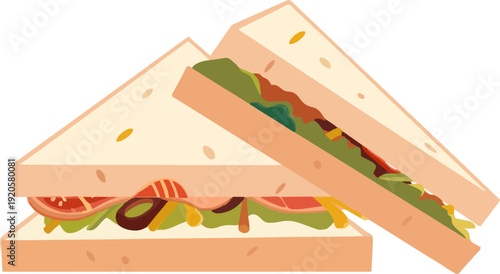 Two fresh sandwiches with various ingredients ready for a quick meal or snack