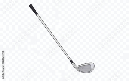 A detailed illustration of a silver golf club driver against a white and gray checkered background (1)_traced