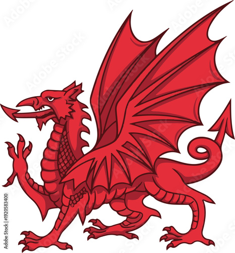 The red dragon of wales a mythical creature symbol