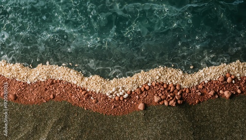 Water Meets Sand at a Beach With Small Pebbles During a Sunny Day