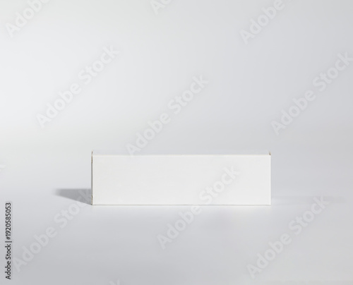 Mockup of a long white box of parapharmacy product