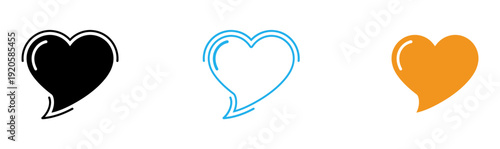 Heart symbols in black blue and orange