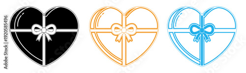 Heart shaped gift boxes with bows