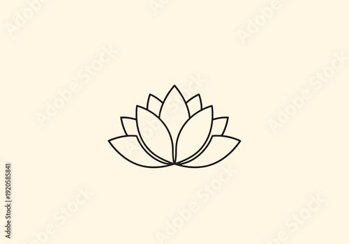 Elegant Line Art Lotus Flower Symbol Clean Design Background for Wellness and Serenity Concepts