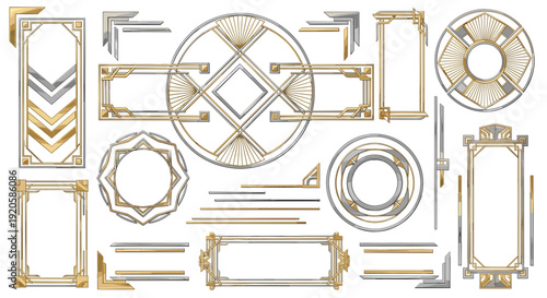 Collection of vintage ornate decorative metal frames and borders