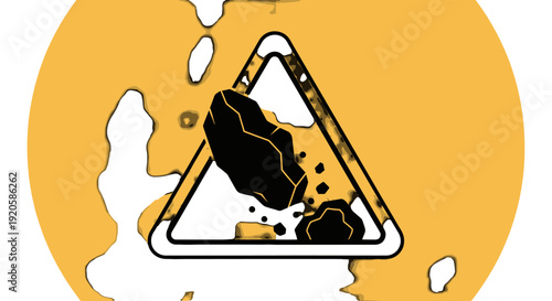 Warning sign with black substance spilling out.