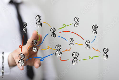 Hand pointing at a conceptu...