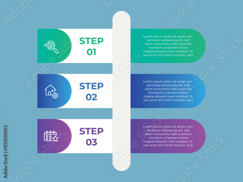 vector illustration infographic design template with 3 steps. Template for process, presentations, layout, banner, brochure.