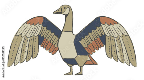 Vibrant bird with colorful wings spread wide in dynamic pose