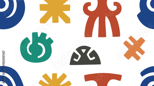 Vibrant abstract shapes in modern graphic design elements