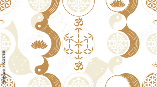 Vibrant spiritual symbols and patterns for meditation and wellness