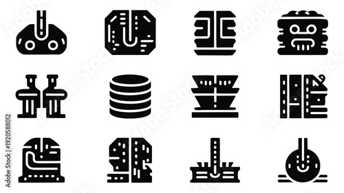 Industrial and technology icons for business and engineering designs