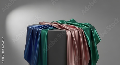 Wallpaper Mural Luxurious Silk Fabric Draping Over a Cube Torontodigital.ca