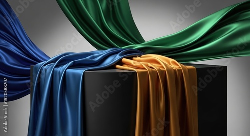 Wallpaper Mural Luxurious Silken Drapery in Vibrant Colors Torontodigital.ca