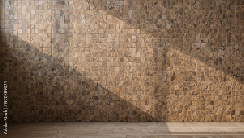 Wall of Natural Stone With Light Shining in During the Afternoon in a Spaciou...