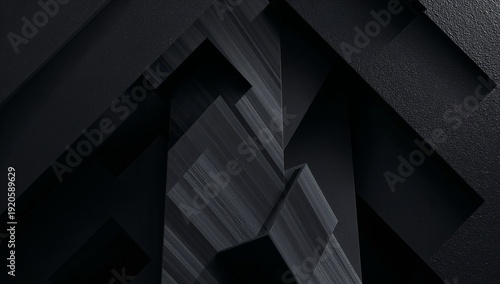 Shapes and Lines in Black Tone Create an Abstract Design for Modern Decor