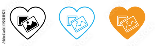 Heart shaped icons with house and smartphone