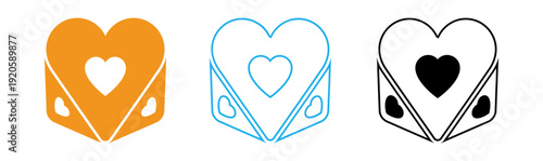 Heart shaped playing card suits