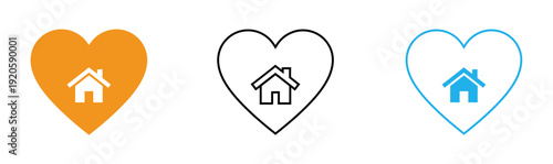 Heart shaped home icons