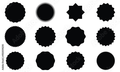 Zigzag edge sun burst price tag icon.  Retro Price Tags and Blank Label Badges .