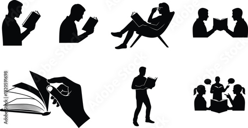 Black Vector Silhouette Illustrations of Diverse Artists Painting on Canvas Sculpting Statues Making Pottery and Taking Photographs for Creative Studio Portfolios