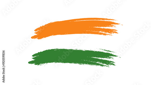 Indian flag brush stroke painted in artistic tricolor style, symbolizing patriotism, freedom, national pride, and Independence celebration themes