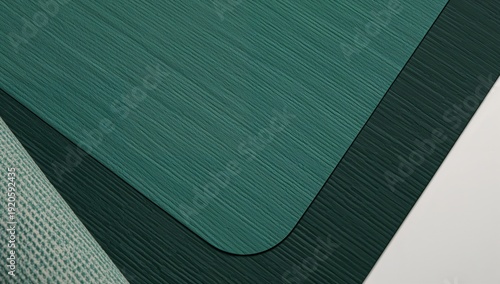 Textured Mats in Shades of Green on a Surface