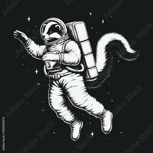 Skunk Astronaut Exploring the Cosmos: A Whimsical Space Adventure.