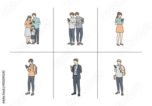 Diverse People Holding Smartphones Interacting With Mobile Devices Demonstrating Modern Communication Technology Usage