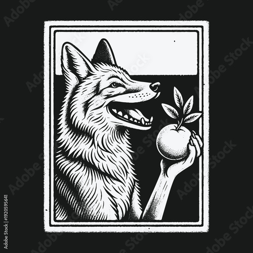 Cunning Coyote Offering Temptation: A Symbolic Illustration of Deception.