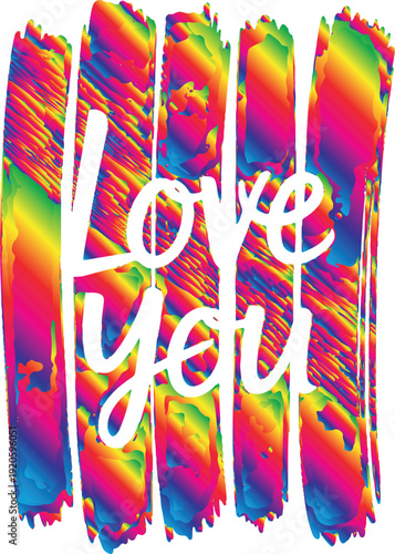 Colorful abstract background with love yet text vibrant
