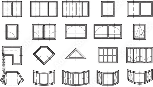 Diverse Window Styles and Architectual Designs illustrated on an image. show the variety of window types and how it suits architectural design.